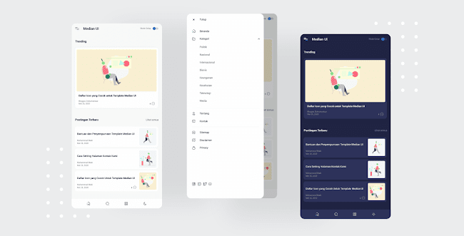 Free Median UI Responsive Blogger Template Premium
